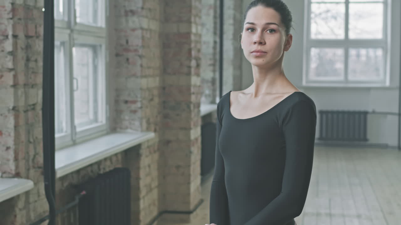 Portrait Of Professional Ballerina In Ballet Studio