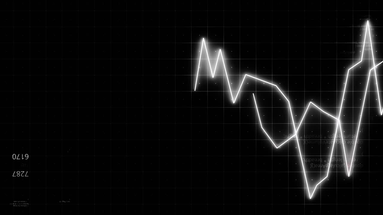 검은 바탕에  선 차트