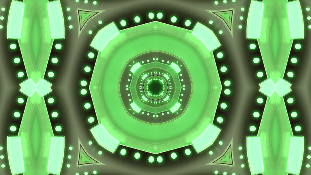 fondo decorativo de neón abstractamente adornado con bucles. caleidoscopio o mandala en 3d.