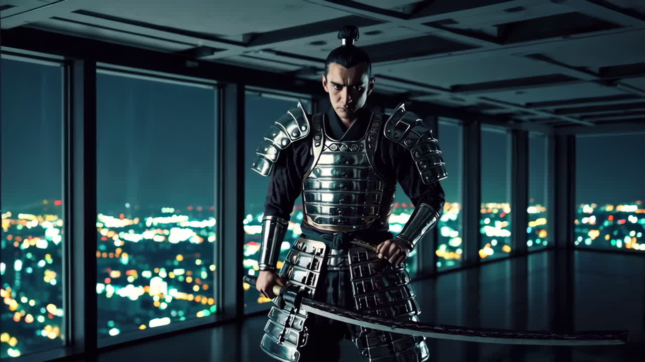 Samurai in una città moderna