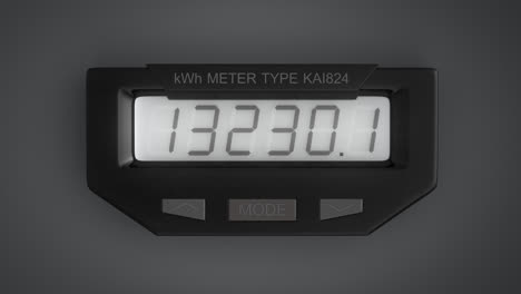 electricity measuring device. typical residential digital electric meter with a transparent plastic case showing household consumption in kilowatt hours. electric power usage.