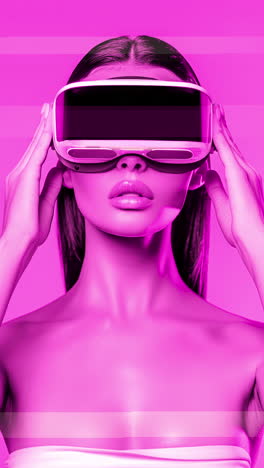 Sequence of females with VR headsets made with AI