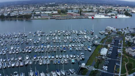 a wonderful view of the natural surroundings near a marina and port