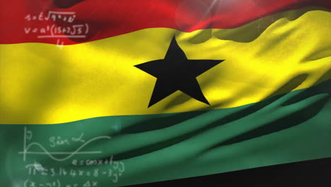 animation of data processing over flag of ghana