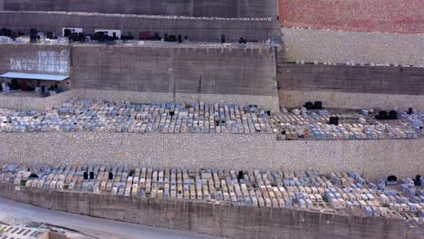 aerial footage over jerusalem jewish cemetery, givat shaul