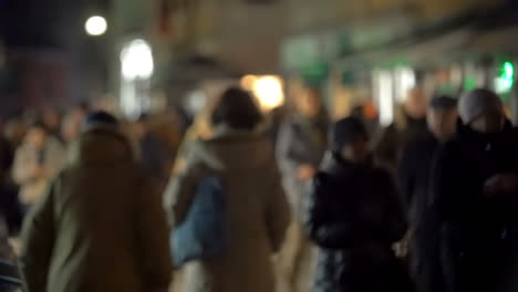 people traffic in the evening street