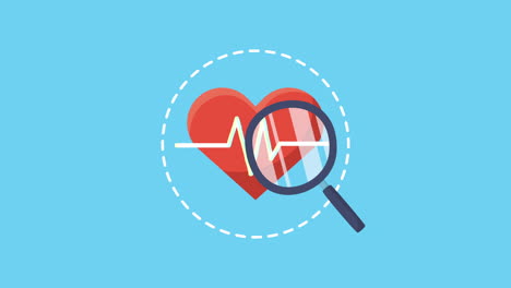 heart examination with magnifying glass
