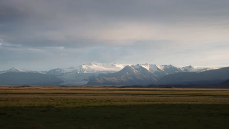 icelands mountains and prairie with wind blowing timelapse video