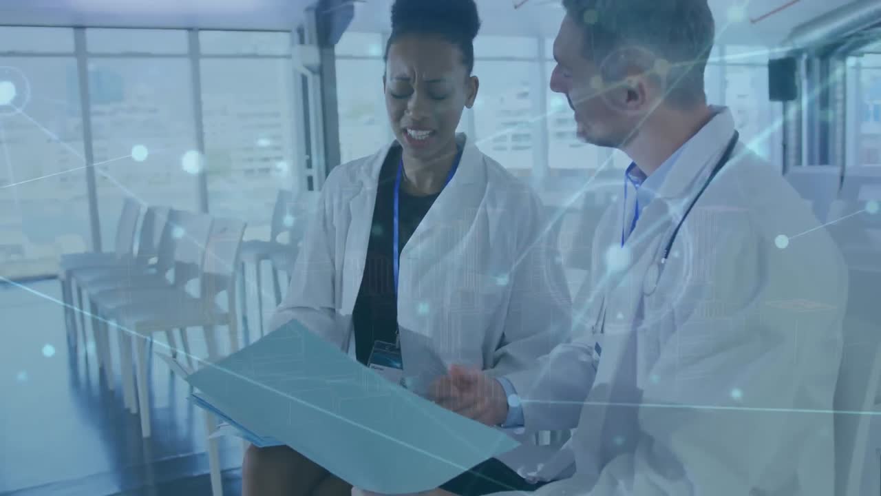 Animation of network with data processing over diverse doctors