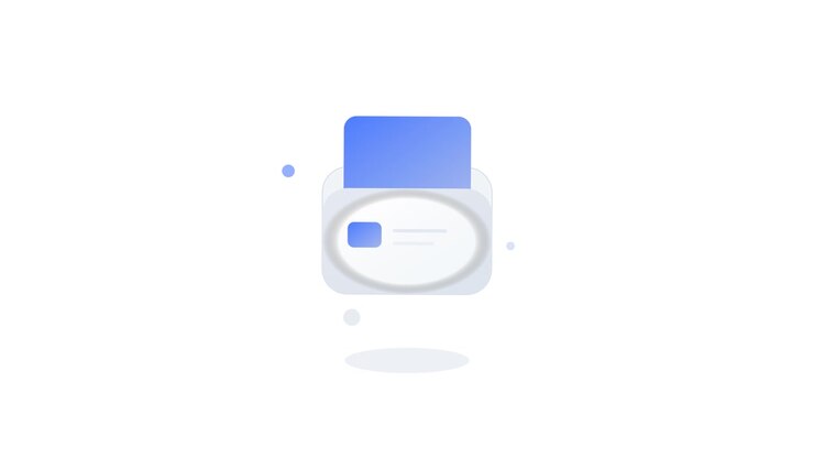 Animated Minimalist Folder Icon with Floating Elements