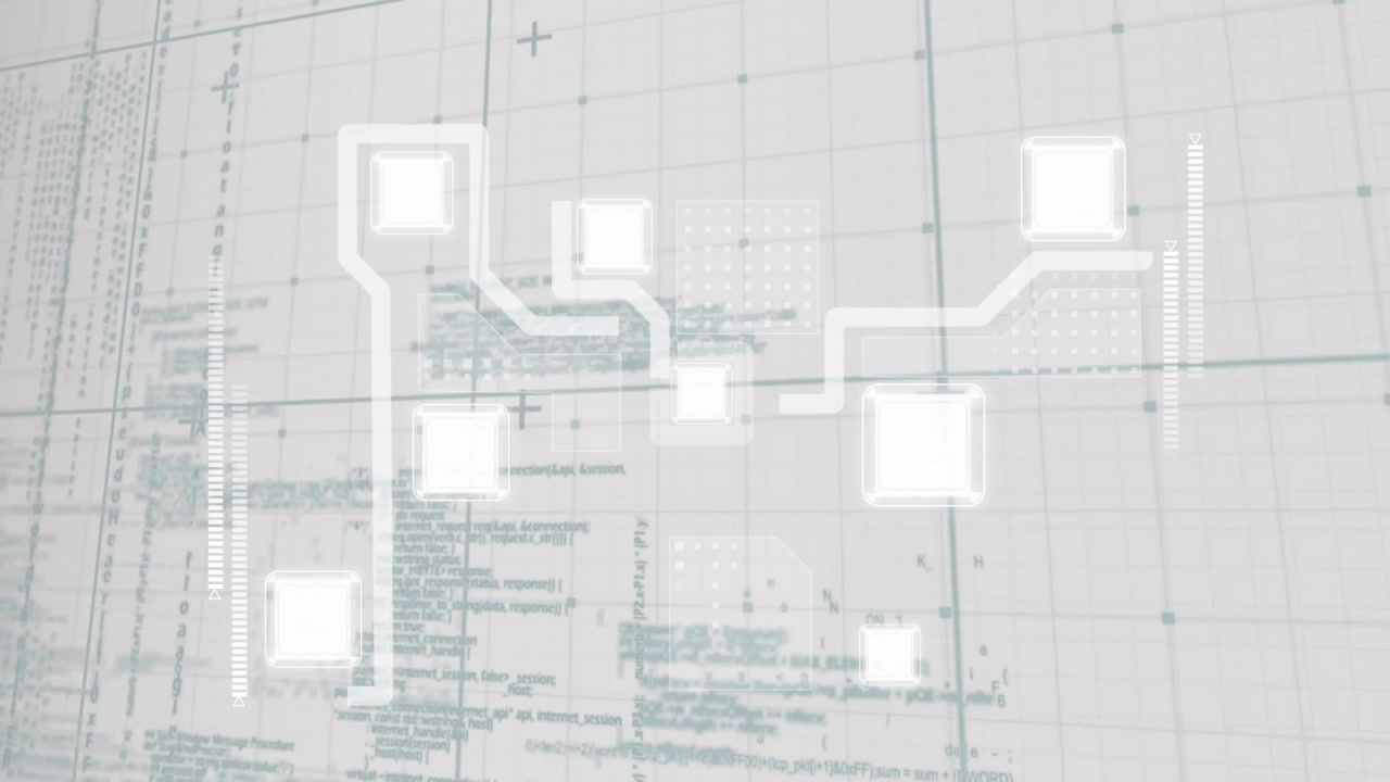 Animation of data processing over white background