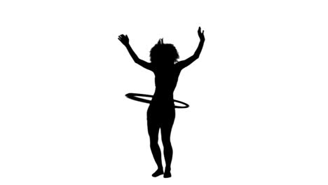 Silhouette-Einer-Frau-Mit-Einem-Hula-Hoop