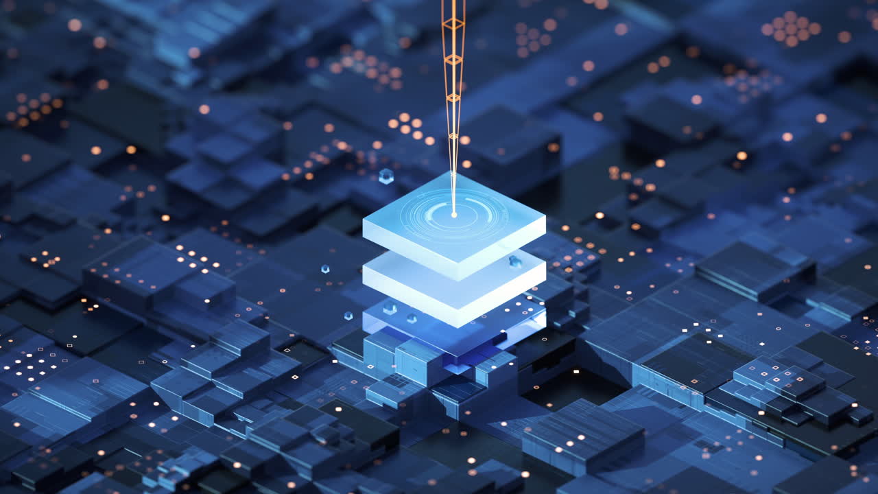 회로 및 재료, 과학 및 기술, 3d 렌더링