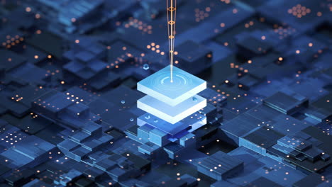 circuiti e materiali, scienza e tecnologia, rendering 3d.