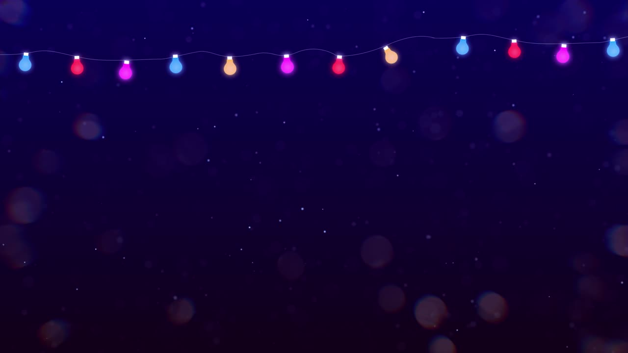 4K Christmas Looped Blinking Lights Animation Snowy Winter Loop Background.