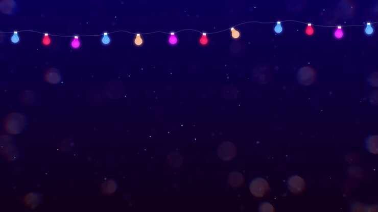 4K Christmas Looped Blinking Lights Animation Snowy Winter Loop Background.