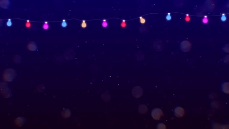 4K Christmas Looped Blinking Lights Animation Snowy Winter Loop Background.