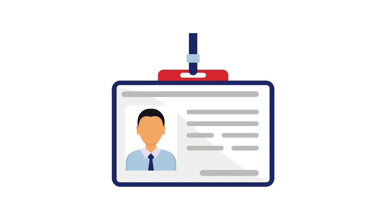 Animated ID Card with Photo and Details on White Background