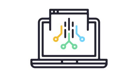 smart web application line icon animation with alpha