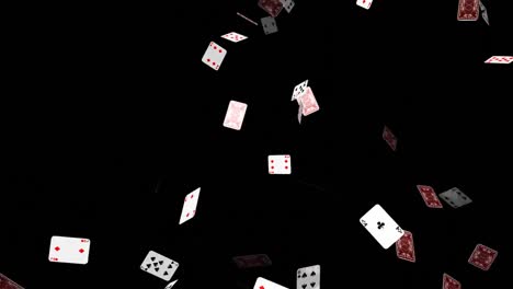 poker cards falling