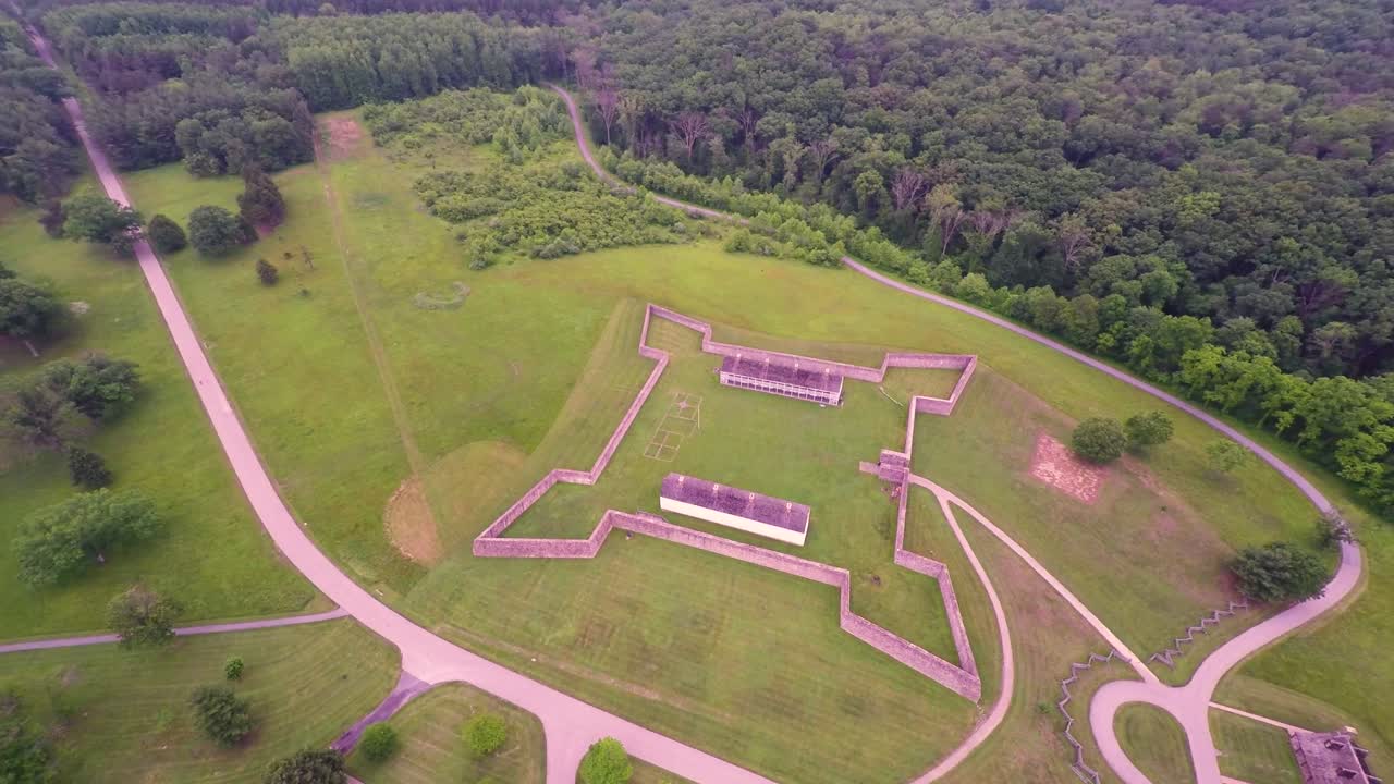 Aerial View of a Historical Fort