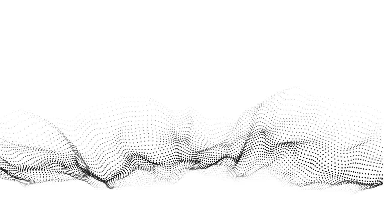 una onda de partículas en movimiento. ilustración 3d abstracta sobre un fondo blanco.