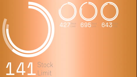 Animation-Der-Datenverarbeitung-Und-Diagramme-Auf-Orangefarbenem-Hintergrund