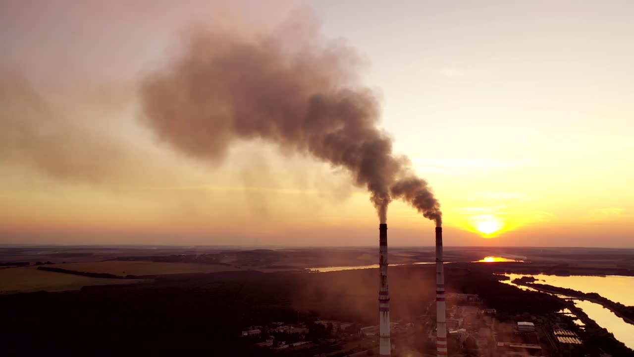 Smoking pipes of factory. Polluting the atmosphere with smoke