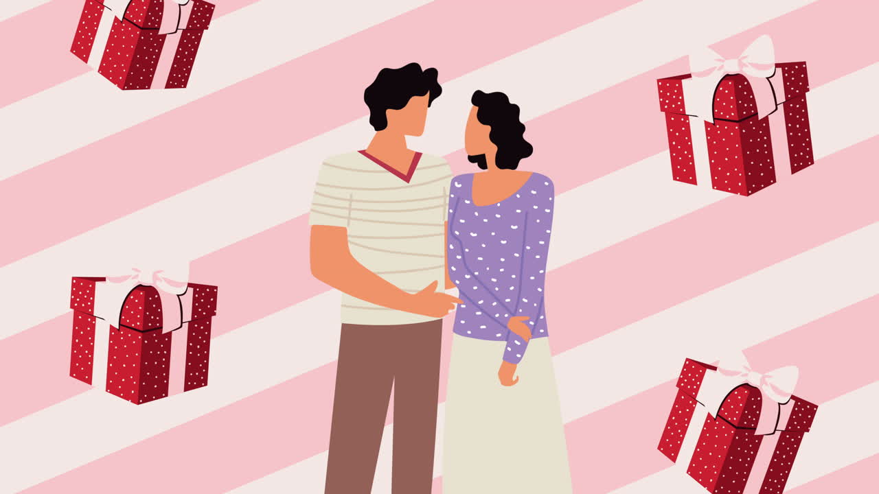 선물 을 가진 부부