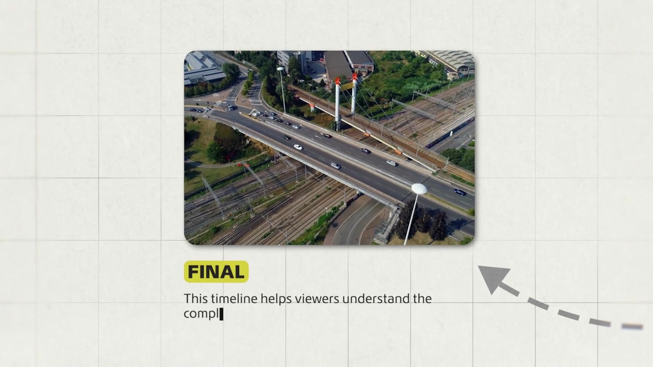 Animated Infographic Timeline Showing Urban Development and Progress