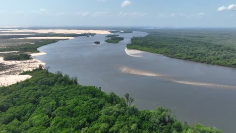 scenic delta of parnaíba in brazil - aerial drone shot