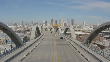 wonderful aerial los angeles 6th street bridge during daytime