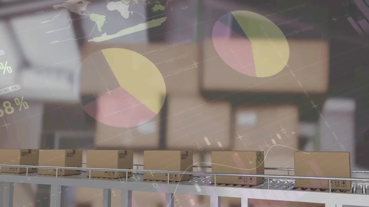 обработка статистических данных по нескольким коробкам доставки на конвейерной ленте