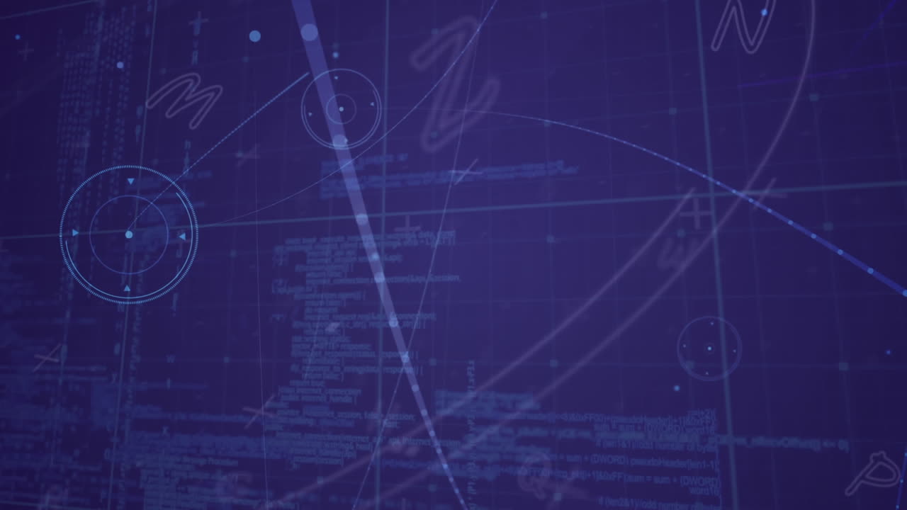 animación del procesamiento de datos y la red de conexiones