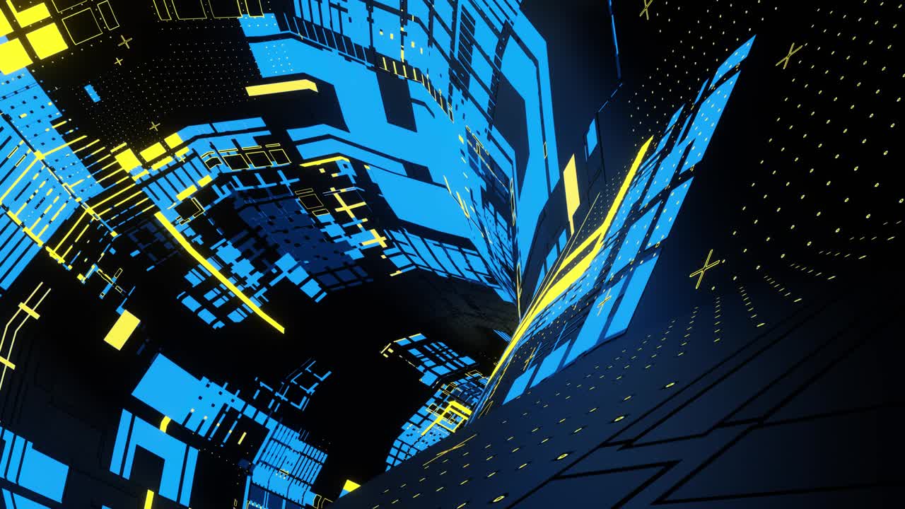 animación de bucle de movimiento de un túnel de ciencia ficción abstracto