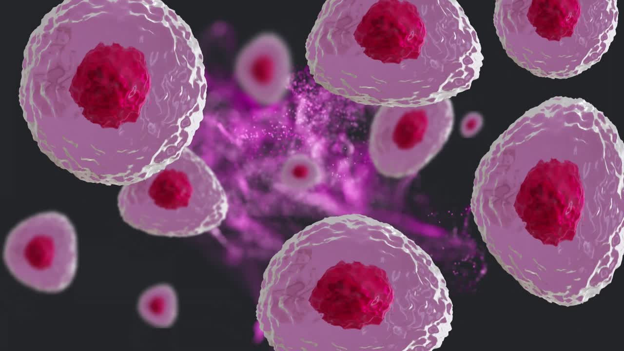 animación de células del cuerpo humano sobre fondo negro