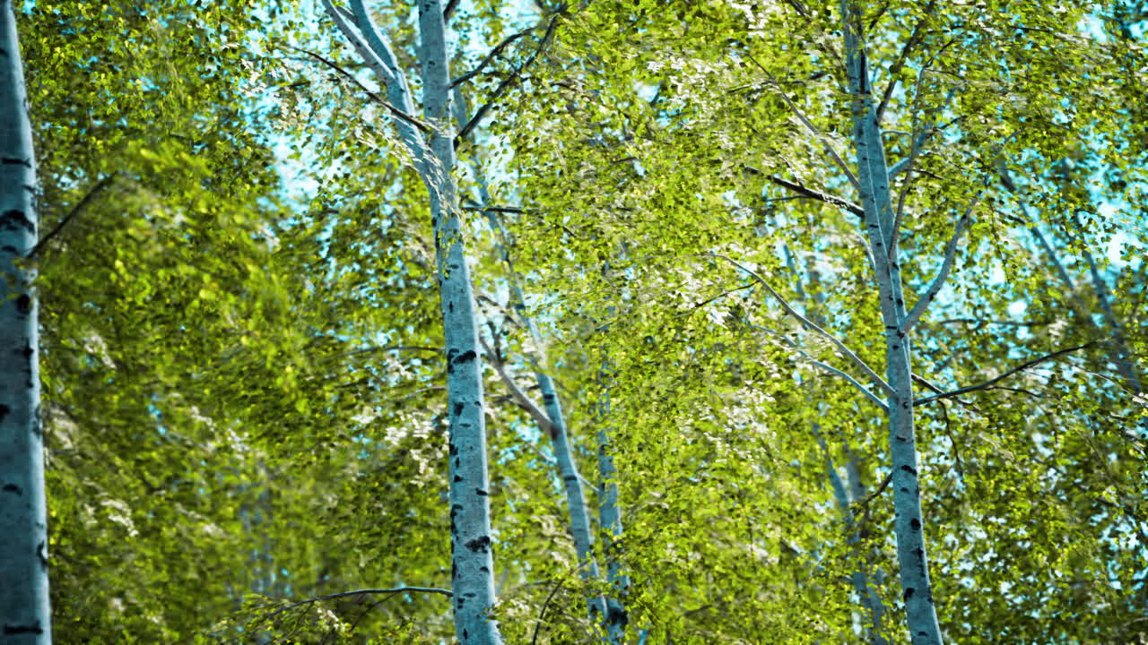 белые березы в лесу летом