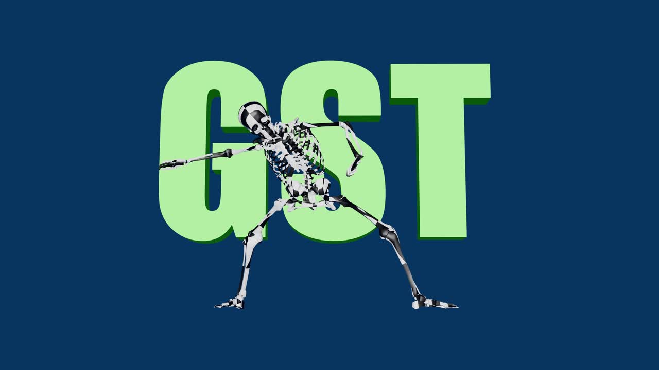 GST skeleton cartoon expression