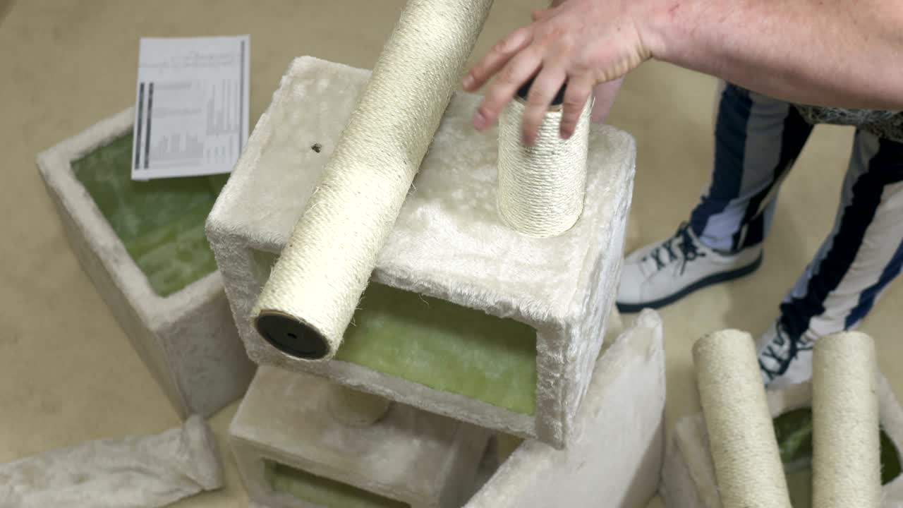 asamblea de condominios de casas de gatos en el árbol