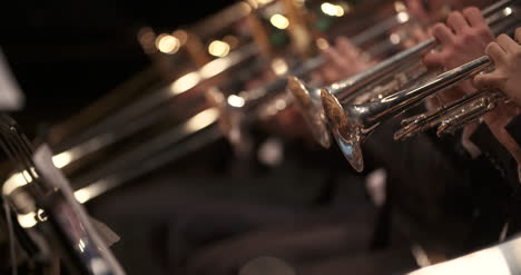 musician playing trumpet at concert