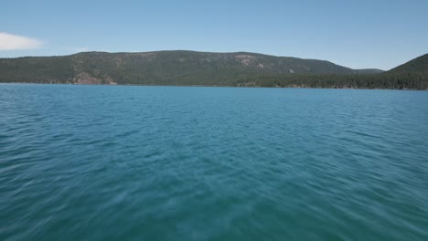 drone footage zooming over paulina lake in oregon