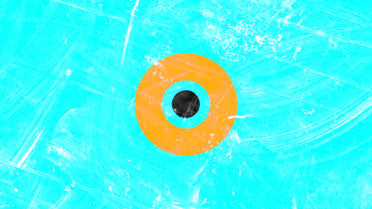 Retro helle Kreise, Oberfläche mit Staub und Kratzern Grunge-Effekt, 3D-gerenderter computergenerierter Hintergrund