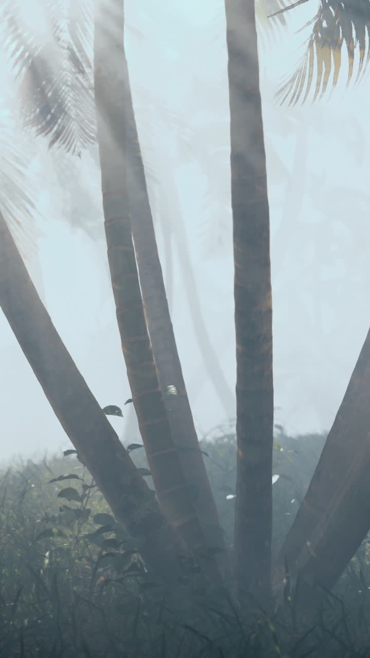 나무 가 있는 안개 인 열대 숲