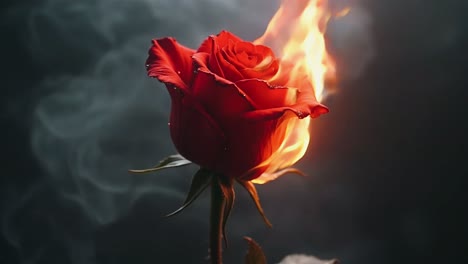 burning red rose