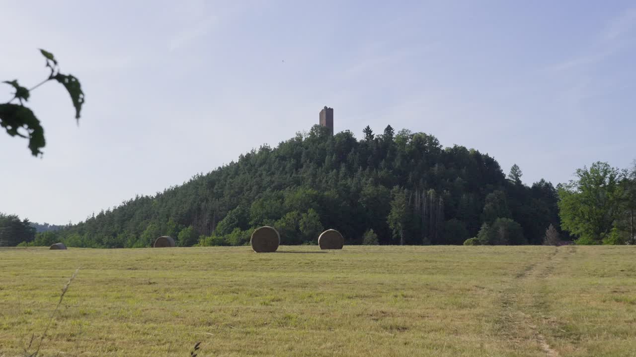 Ruiny zamku Waldeck Château de Waldeck w regionie Mozeli w Lotaryngii, Francja
