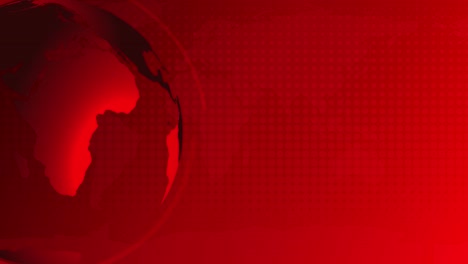 a rotating globe animation with a red background, featuring smooth transitions and a modern, news-style aesthetic
