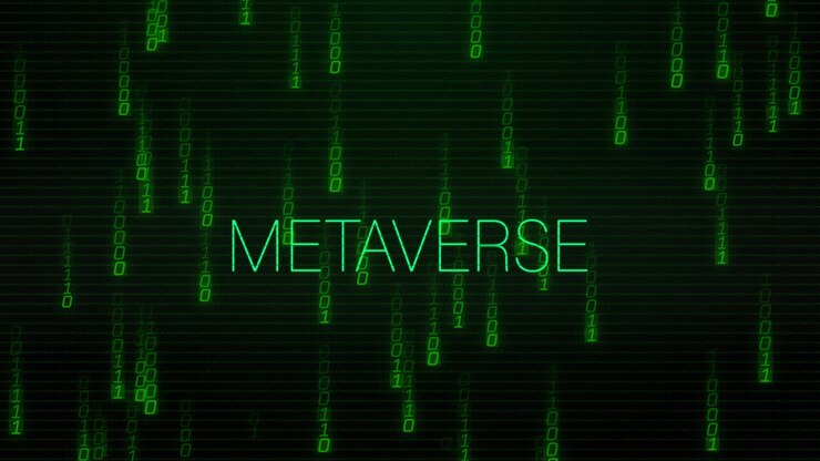 Анимация текста "Метавселенная" поверх обработки данных