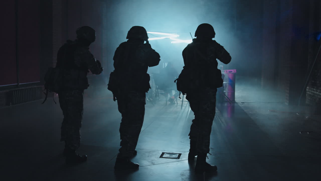 SWAT Team Storming Hideout and Arresting Hackers