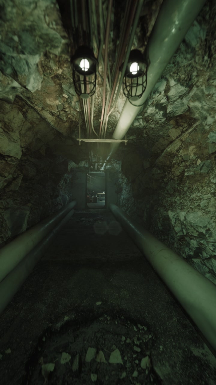 Cinematic industrial tunnel with tense atmosphere for emergency response