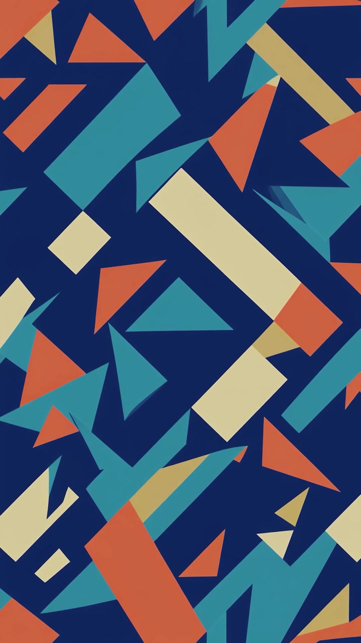 Motivo Astratto Dinamico di Forme Geometriche Colorate